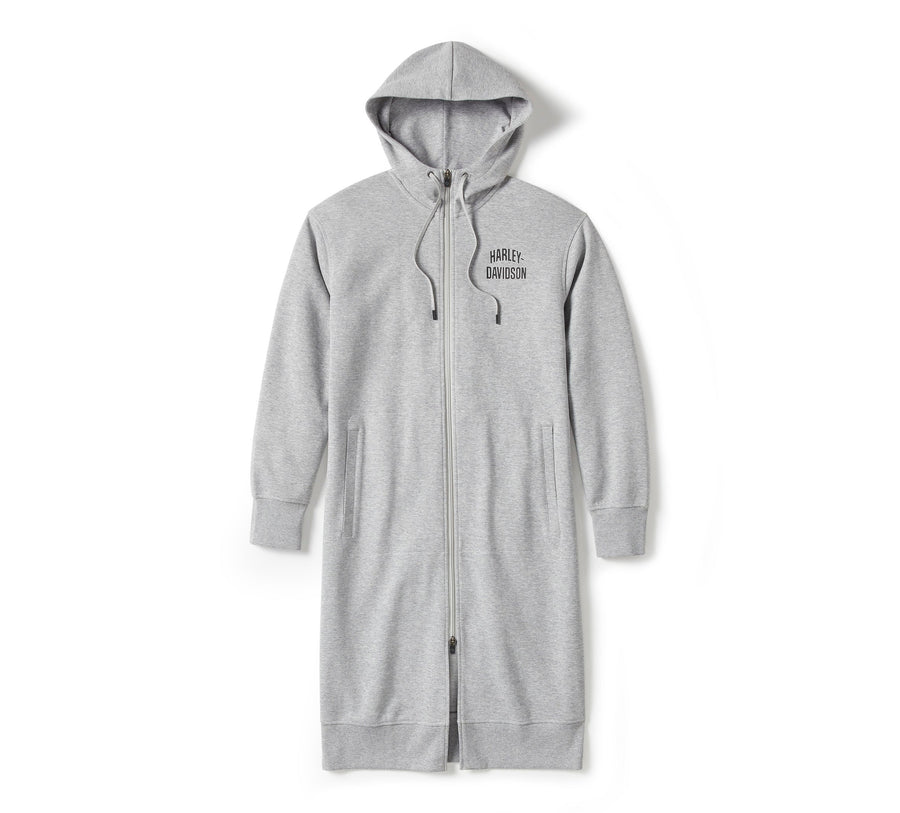 Women's Essential Fleece Full Zip Duster - Light Grey Heather