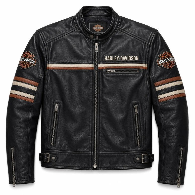 Harley Davidson Distressed Leather Coat