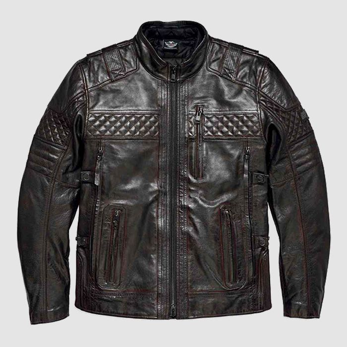 Men's Triple Vent System Ironstone Leather Jacket