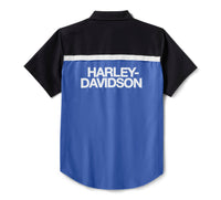 Men's H-D TECH Vented Shirt - Colorblock - Nebulas Blue & Harley Black