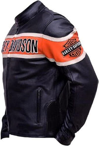 Harley Davidson Jacket Moto Gear Black Cow Leather Jacket for Mens