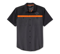 Men's H-D TECH Vented Shirt - Colorblock - Asphalt & Harley Black