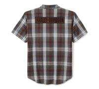 Men's Block Font Yarn Dyed Plaid Shirt - Plaid - Cloud Dancer & Mood Indigo