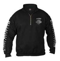 Harley-Davidson® Men's Lightning Crest 1/4 Zip Cadet Pullover Sweatshirt, Black