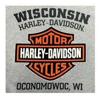 Harley-Davidson® Men's Tee, Distressed Bar & Shield T-Shirt, Gray 30296597