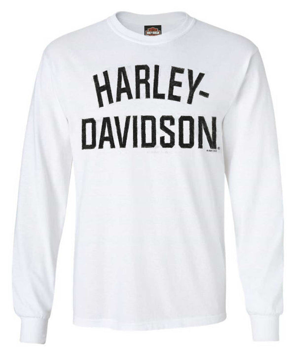 Harley-Davidson® Men's Shirt, Heritage H-D Script Long Sleeve, White 30296634