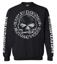 Harley-Davidson® Men's Willie G Skull Sweatshirt, Black Crew Pullover 30296649