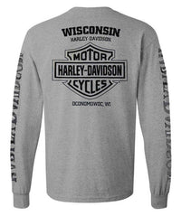 Harley-Davidson® Men's Shirt, Willie G Skull Long Sleeve Tee, Gray 30296651