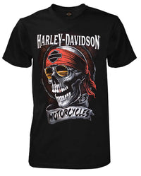 Harley-Davidson® Men's Distressed Shady Skull Short Sleeve T-Shirt, Solid Black