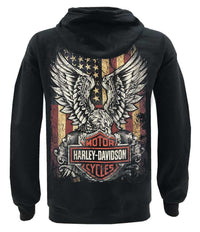 Harley-Davidson® Men's Custom Freedom Fleece Pullover Hoodie - Solid Black