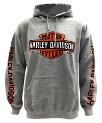 Harley-Davidson® Men's Bar & Shield Logo Pullover Hooded Sweatshirt, Gray