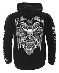 Harley-Davidson® Men's Lightning Crest Pullover Hooded Sweatshirt, Black