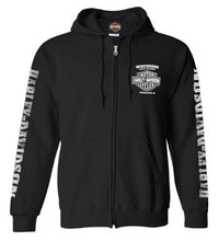 Harley-Davidson® Men's Lightning Crest Full-Zippered Hooded Sweatshirt, Black