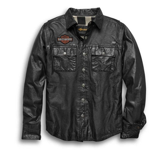 Men's Leather Shirt Jacket