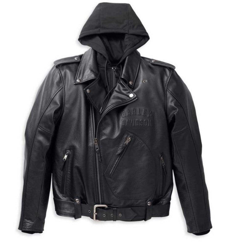 Men's Potomac 3-IN-1 Leather Biker Jacket, Black