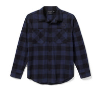 Men's Bar & Shield Buffalo Check Flannel - Plaid - Mood Indigo/Harley Black