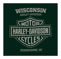 Harley-Davidson® Men's Firepower Long Sleeve Crew-Neck Cotton Shirt - Green