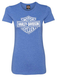 Harley-Davidson Women's Blue Reign B&S Short Sleeve Crew-Neck Tee - Royal