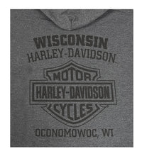 Harley-Davidson® Men's Sentinel H-D Zip-Up Cotton-Blend Hoodie, Charcoal Heather