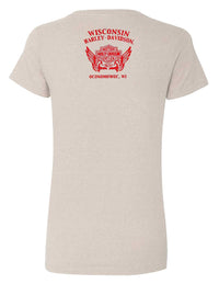 Harley-Davidson® Women's Embellished Source Scoop Neck Short Sleeve Tee - Oatmeal