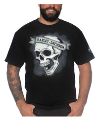 Harley-Davidson® Men's Skull Banner Short Sleeve Crew-Neck T-Shirt - Black