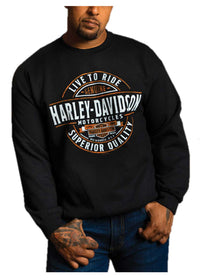 Harley-Davidson® Men's All In Crew-Neck Pullover Fleece Sweatshirt - Black