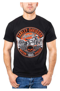 Harley-Davidson® Men's Rite Crew-Neck Short Sleeve Cotton T-Shirt - Black