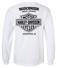 Harley-Davidson® Men's Living Legend Long Sleeve Cotton Crew-Neck Shirt - White