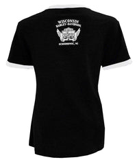Harley-Davidson® Women's Collegiate Short Sleeve Ringer Tee - Black/White