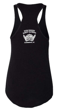 Harley-Davidson Women's Lit Script Racerback Sleeveless Tank Top - Black