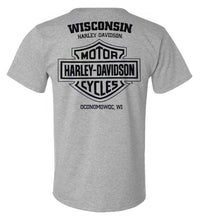 Harley-Davidson® Men's Banner Tape Crew-Neck Short Sleeve T-Shirt, Heather Gray