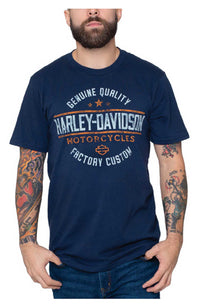 Harley-Davidson® Men's Expand Crew-Neck Short Sleeve Cotton T-Shirt - Navy