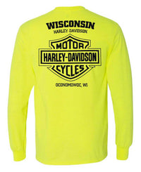 Harley-Davidson® Men's Energized Bar & Shield Long Sleeve Shirt - Safety Green