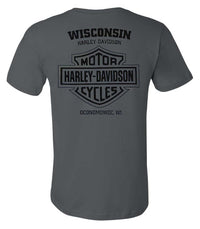 Harley-Davidson® Men's Revival H-D Text Short Sleeve Crew-Neck T-Shirt, Charcoal
