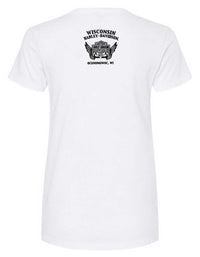 Harley-Davidson® Women's Foil Print Unify Short Sleeve V-Neck Tee - White