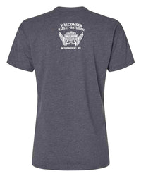 Harley-Davidson Women's Glamour Curved Hem Short Sleeve Scoop Neck Tee, Gray
