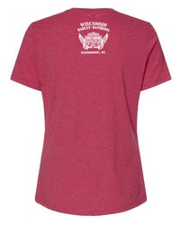 Harley-Davidson® Women's Embellished Leave Crew-Neck Short Sleeve Tee – Red