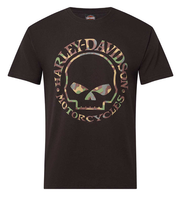 Harley-Davidson® Men's Willie G Skull Camo Short Sleeve Crew-Neck T-Shirt, Black