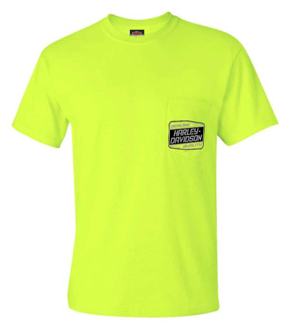 Harley-Davidson® Men's Overload Short Sleeve Chest Pocket T-Shirt, Safety Green