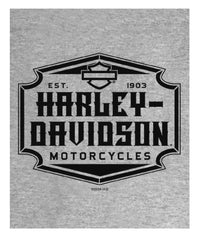 Harley-Davidson® Men's Artful Shield Short Sleeve Chest Pocket Tee, Sport Gray