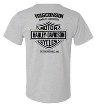 Harley-Davidson® Men's Artful Shield Short Sleeve Chest Pocket Tee, Sport Gray