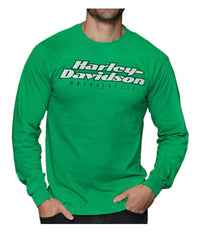 Harley-Davidson® Men's Coaster Tour Long Sleeve Crew-Neck Shirt, Irish Green