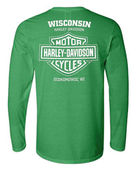 Harley-Davidson® Men's Coaster Tour Long Sleeve Crew-Neck Shirt, Irish Green