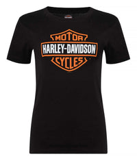 Harley-Davidson® Women's Bar & Shield Logo On Black Short Sleeve Crew-Neck Tee