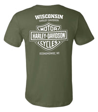 Harley-Davidson® Men's Raging Short Sleeve Cotton Crew-Neck Tee, Military Green