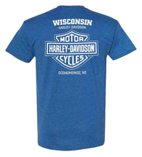 Harley-Davidson Men's Pander Short Sleeve Tri-Blend T-Shirt, Royal Blue