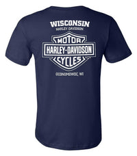 Harley-Davidson® Men's Bold Crew-Neck Cotton Short Sleeve T-Shirt, Navy Blue