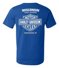 Harley-Davidson® Men's Partisan Short Sleeve Cotton-Blend T-Shirt, Antique Blue