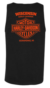 Harley-Davidson® Men's Distressed One Super Sleeveless Cotton Muscle Shirt, Black