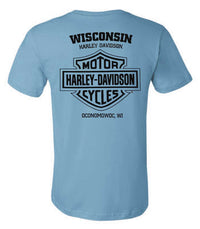 Harley-Davidson® Men's Bike Border Short Sleeve Cotton T-Shirt, Slate Blue